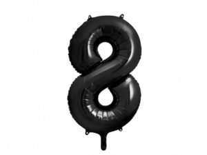 Ballon - Folie - 8 - Sort - 86 cm.
