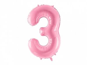Ballon - Folie - 3 - Lys Pink - 86 cm.