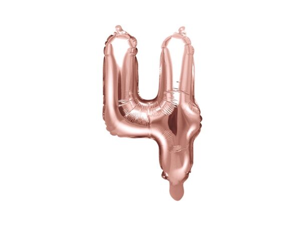 Ballon - Folie - 4 - Rosa/Guld- 35 cm