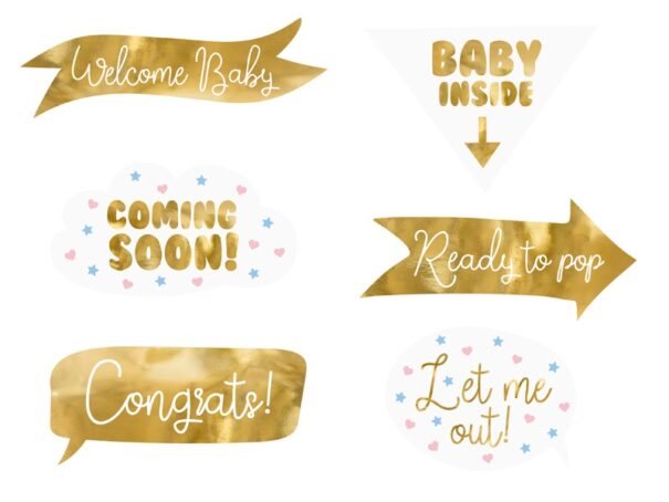 Foto Rekvisitter - Babyshower - 6 Stk - Image 2
