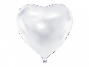 Ballon - Folie - Hjerte - Hvid