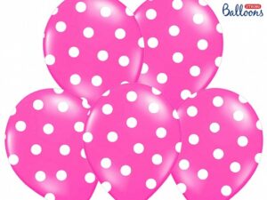 Ballon - Prikker - Mørk Pink