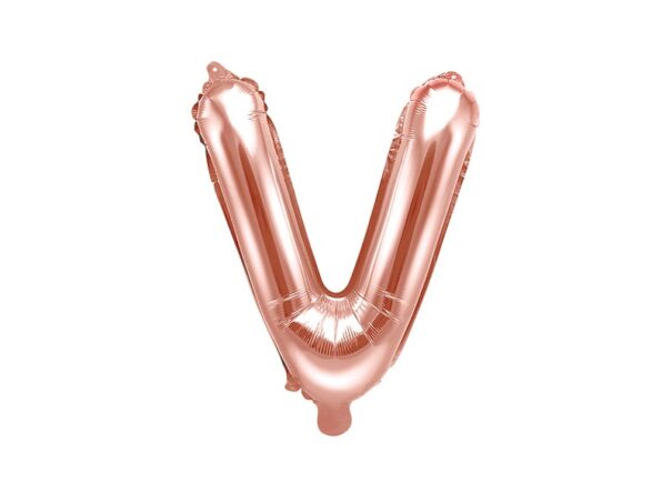 Ballon - Folie - V - Rosa/Guld