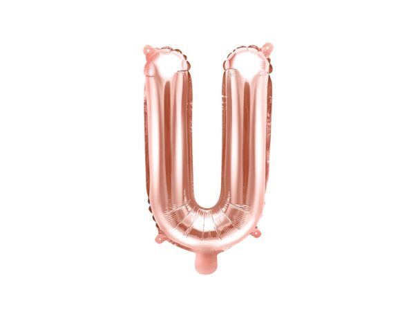 Ballon - Folie - U - Rosa/Guld