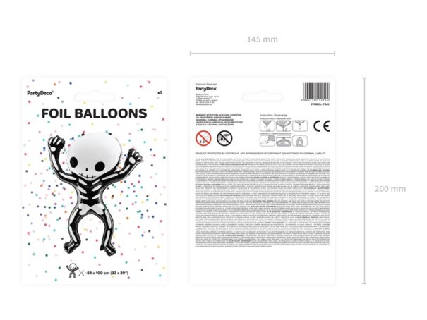Halloween - Folie Ballon - Skelet - 100 cm. - Image 2