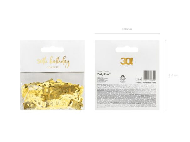 Konfetti - 30! - Guld - Image 2
