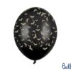 Halloween - Ballon - Flagermus - Sort/Guld - 6 Stk.