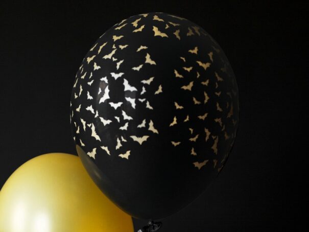 Halloween - Ballon - Flagermus - Sort/Guld - 6 Stk. - Image 3