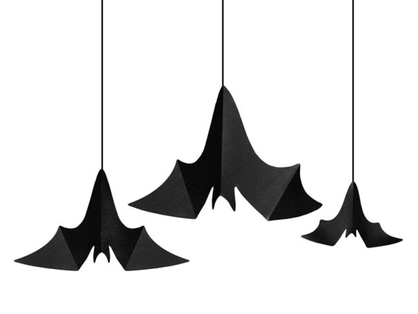 Halloween - Flagermus - Sort - 3 Stk.