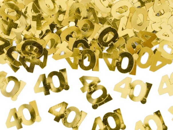 Konfetti - 40! - Guld