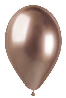 Ballon - Rosa/Guld Shiny Chrome - 33 cm