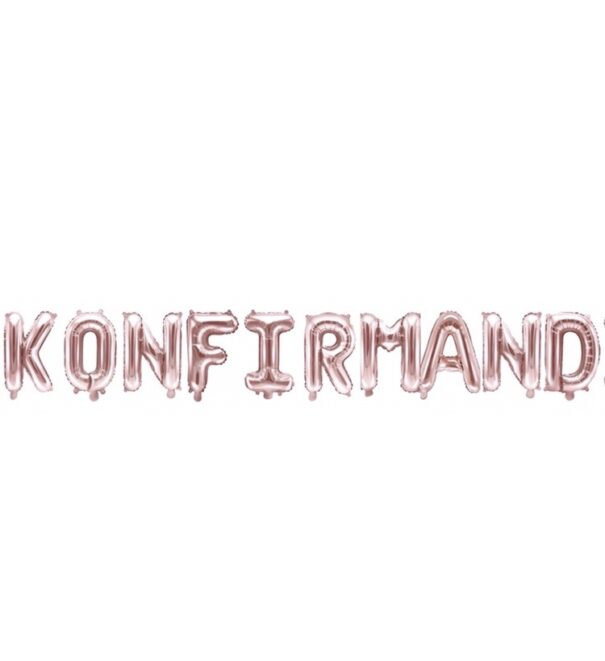 Ballon - Folie - KONFIRMAND - Rosa/Guld
