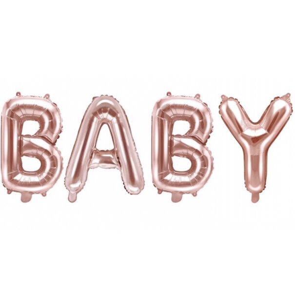 Ballon - Folie - BABY - Rosa/Guld