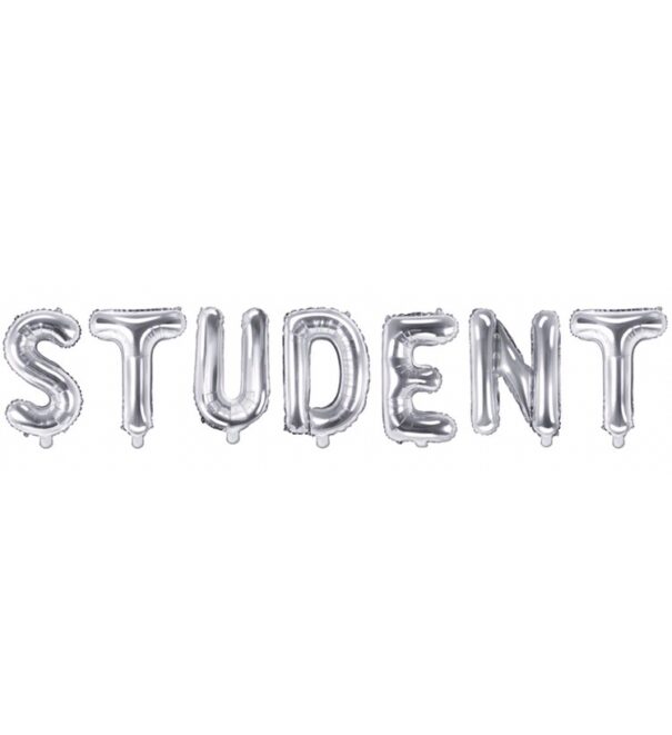 Ballon - Folie - STUDENT - Sølv