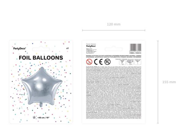 Ballon - Folie - Stjerne - Sølv - Image 7