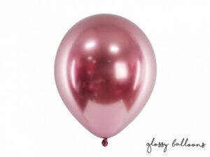 Ballon - Glossy Rosa/Guld - 30 cm