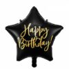 Ballon - Folie - Happy Birthday - Sort
