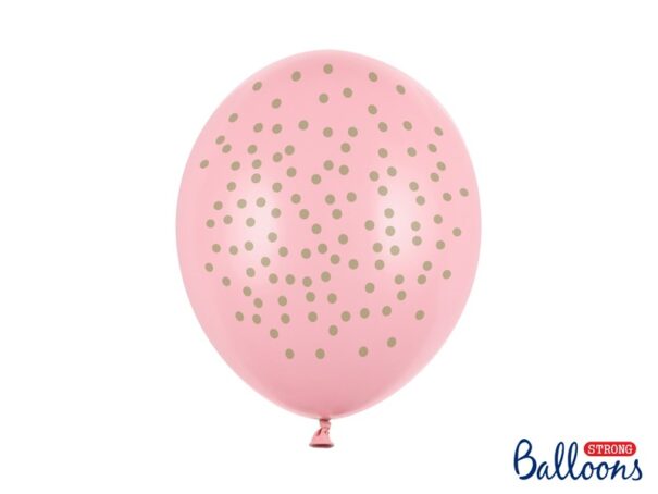 Ballon - Prikker - Lys Pink/Guld