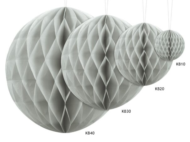 Honeycomb Ball - Grå - 20 cm. - Image 2