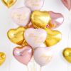 Ballon - Folie - Hjerte - Rosa/Guld - 45 cm - Image 5