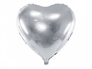 Ballon - Folie - Hjerte - Sølv - 45 cm