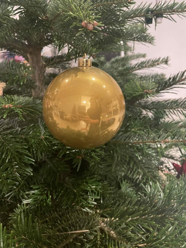Julekugle - Guld - 10 cm.