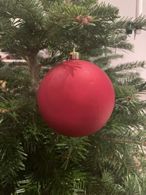 Julekugle - Mat Rød - 10 cm.