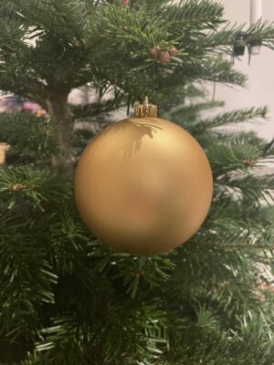 Julekugle - Mat Guld - 10 cm.