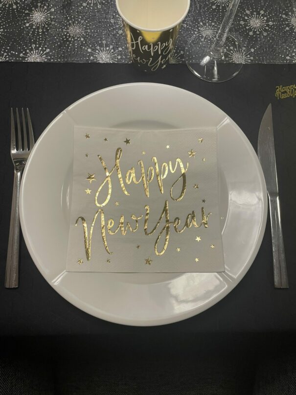 Servietter - Happy New Year - Hvid/Guld - Image 6