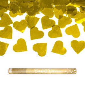 Konfettirør - Guld hjerter - 60 cm.