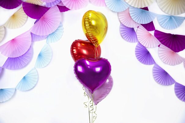 Ballon - Folie - Hjerte - Mørk Pink - 45 cm. - Image 2