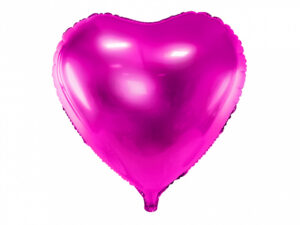 Ballon - Folie - Hjerte - Mørk Pink - 45 cm.