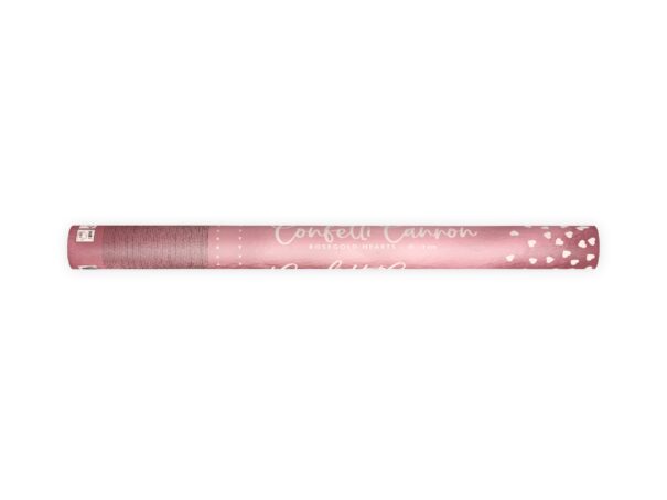 Konfettirør - Rosa Guld hjerter - 60 cm. - Image 2