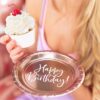 Tallerkner - Happy Birthday - Rosa/Guld - 6 Stk.