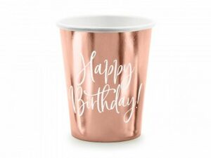 Kopper - Happy Birthday - Rosa/Guld - 6 Stk.