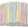 Sugerør - Plastik - Stribet - 100 Stk.