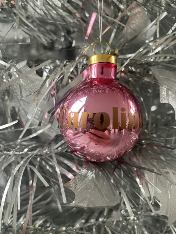 Julekugle - Blank Lys Pink - 4 cm. - Image 2