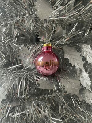 Julekugle - Blank Lys Pink - 4 cm.