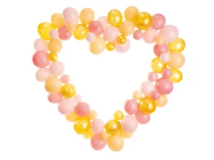 Ballon Bue - Hjerte - Pink/Guld