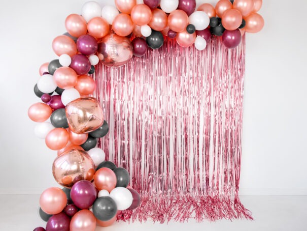 Glitter Gardin - Rosa/Guld