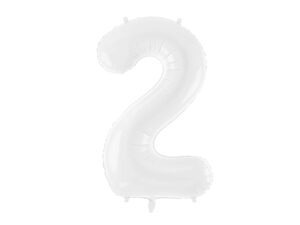 Ballon - Folie - 2 - Hvid - 86 cm.