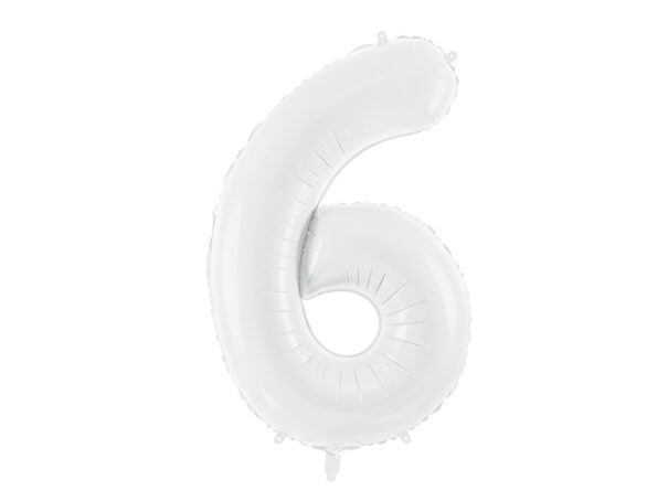 Ballon - Folie - 6 - Hvid - 86 cm.