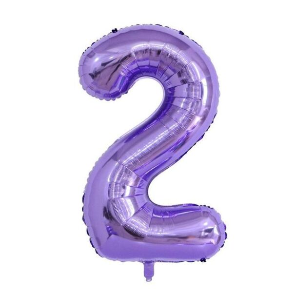 Ballon - Folie - 2 - Lilla - 100 Cm.