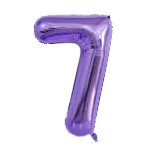 Ballon - Folie - 7 - Lilla - 100 Cm.