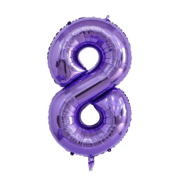 Ballon - Folie - 8 - Lilla - 100 Cm.
