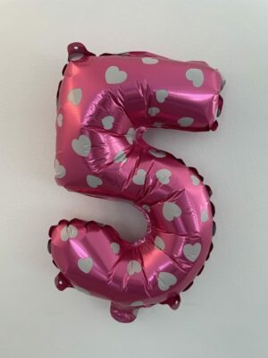 Ballon - Folie - 5 - Pink Med Hjerter