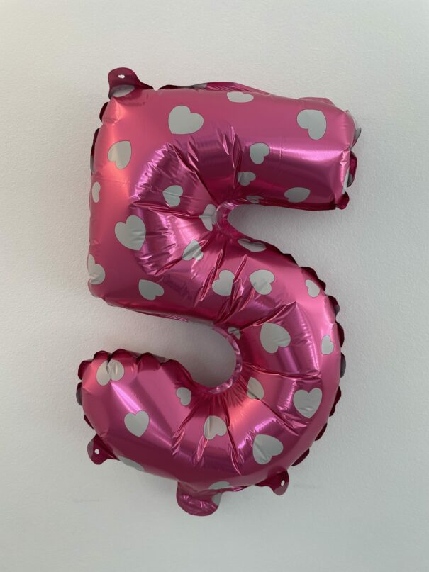 Ballon - Folie - 5 - Pink Med Hjerter