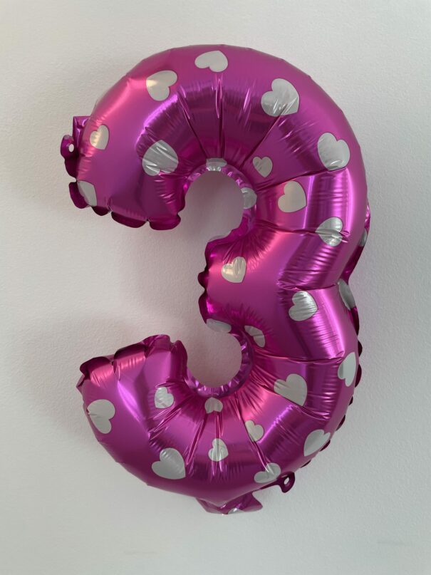 Ballon - Folie - 3 - Pink Med Hjerter