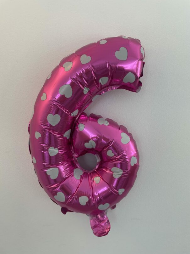 Ballon - Folie - 6 - Pink Med Hjerter