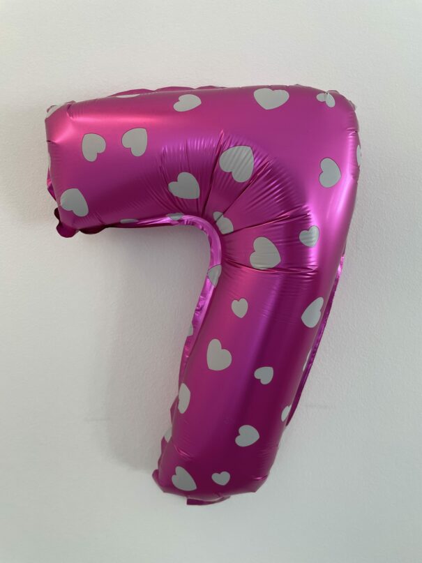 Ballon - Folie - 7 - Pink Med Hjerter
